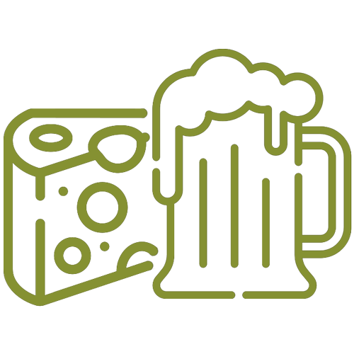 Graphic of a mug of beer and cheese