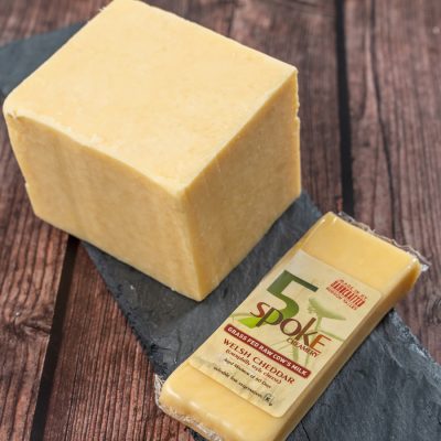 Welsh Cheddar block and packaged