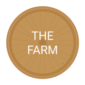 Wheel graphic with text that says "The Farm"